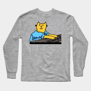 Cat in Control Making Music Long Sleeve T-Shirt